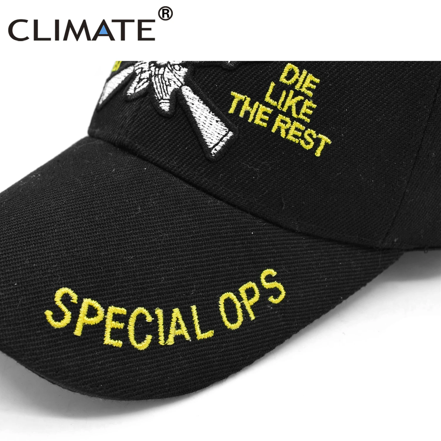 CLIMATE Man Bone Skull Baseball Cap Cool Black Forces Army Cap Cool Black Specialops Bone Gun Hats Baseball Caps Army Style Men