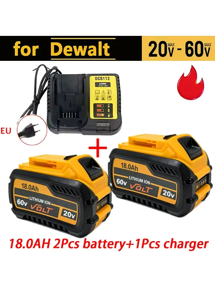 Voor Dewalt 60V 18.0Ah Batterij Vervanging Li-Ion Batterij DCB609 DCB200 DCB205 DCB606 DCB206 DCB209 DCB182 Power Tool Batterij - afbeelding 2