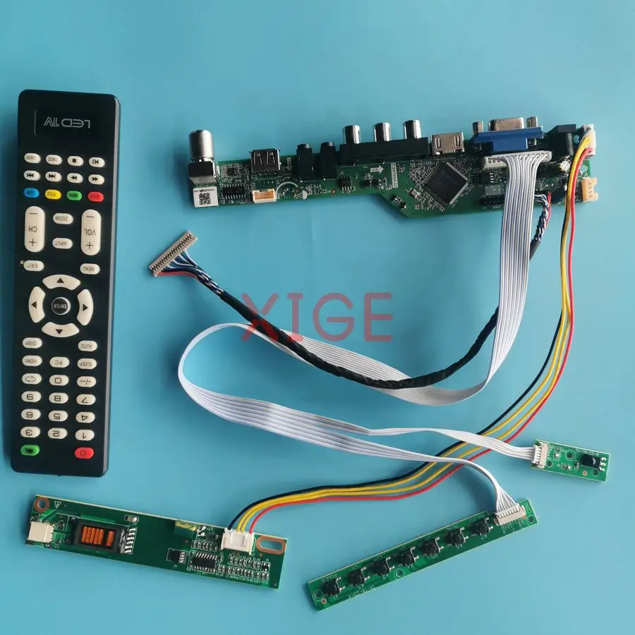 

LCD Screen Drive Controller Board Fit HT12X12 TM121XG N121X5 N121X4 1-CCFL 1024*768 USB+AV+VGA+HDMI 1024x768 20 Pin LVDS DIY Kit