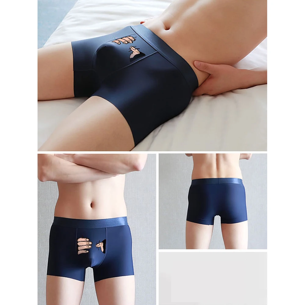 Breathable L-3XL 2022 ใหม่ผู้ชายสั้นกางเกงขาสั้นกางเกงขาสั้นกางเกงบ็อกเซอร์กางเกงยีนส์ต่ําเอวกางเกงชายการ์ตูน