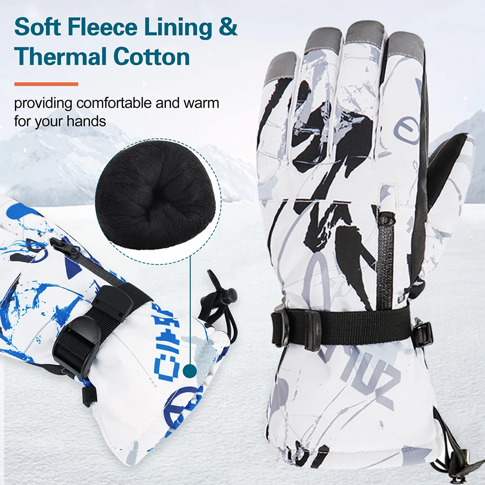 

Зимние лыжные перчатки для сноуборда 2025 года для мужчин и женщин — водонепроницаемый сенсорный экран, теплая искусственная кожа, нескользящие для мотоспорта, спорта на открытом воздухе