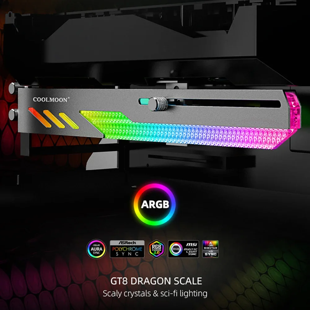 Customized Video Card Stand GT8 Horizontal Graphics Card Bracket 5V 3Pin  ARGB GPU VGA Holder Desktop PC Case DIY Accessories - AliExpress 7