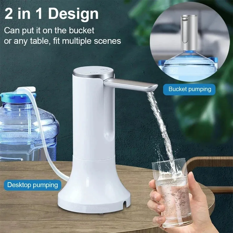 

Electric Water Gallon Bottle Pump Foldable Automatic Water Dispenser 19L Bottle Rechargeable Desktop Drinking Water Pump New