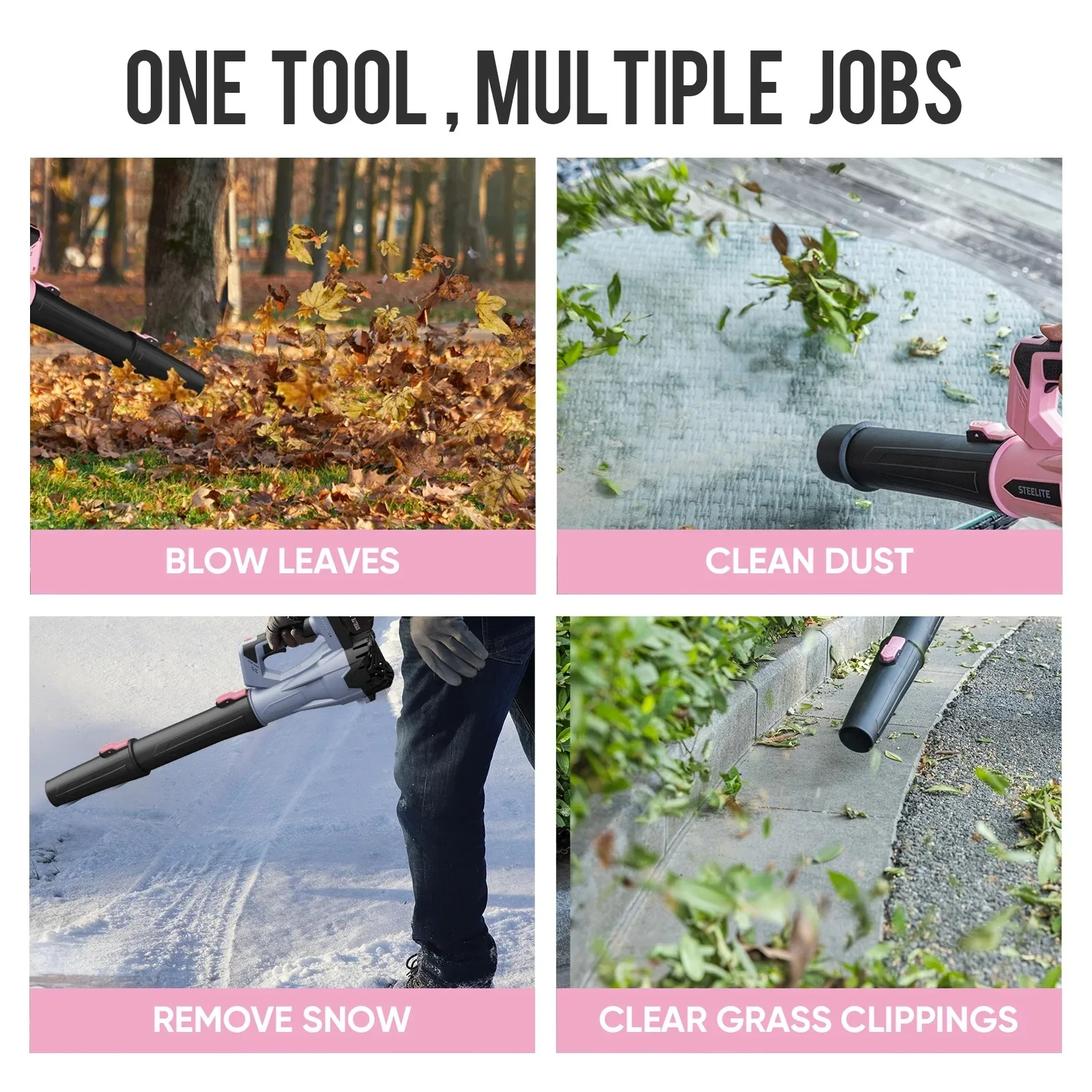 Deli 21V Cordless Leaf Blower 150MPH 600CFM with 2 Batteries and Charger Lightweight for Lawn Care Patio