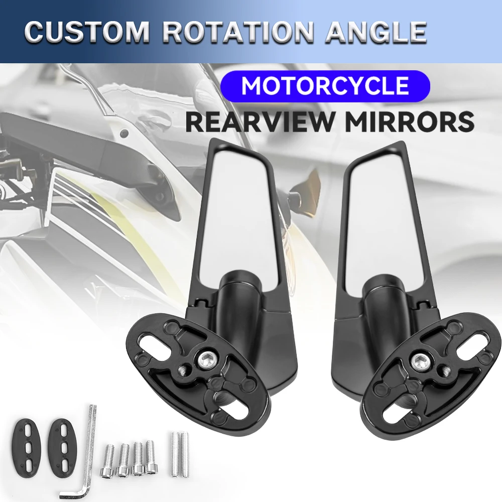 A Pair Motorcycle Modified Mirror For YAMAHA YZF R6 R1 R25 R3 FOr Kawasaki BMW Honda Adjustable Rotating Rearview Mirror