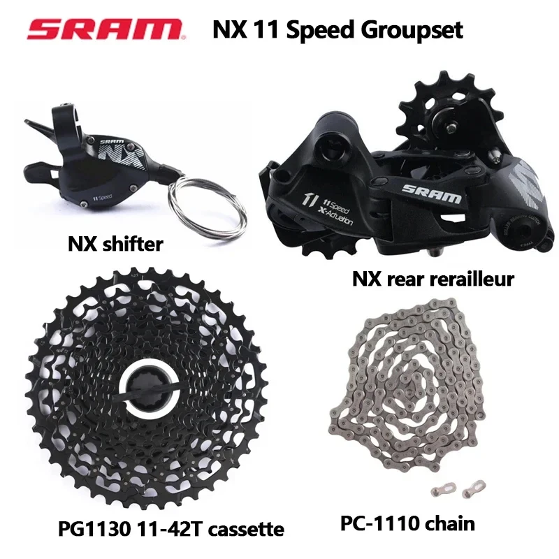 SRAM NX 11Speed Mini Set Bike Shifter Lever Rear Derailleur PG1130 11-42T Cassette PC1110 Chain 11S MTB Bike Bicycle Part