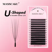 MASSCAKU-extensiones de pestañas 3D/4D/5D/6D en forma de U, longitud mixta de 8-15mm, pestañas postizas de larga duración fáciles de usar para maquillage femenino