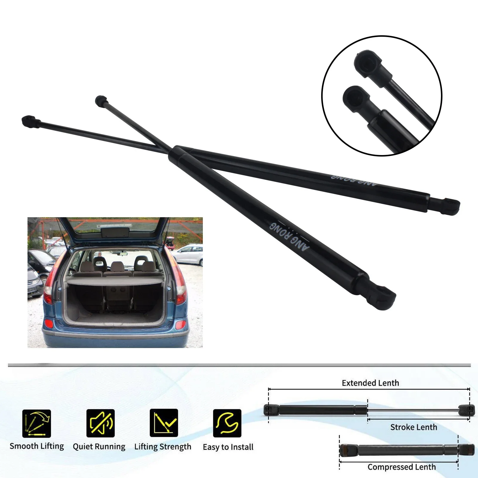 2x Do Nissan Almera Tino V10 2000-2006 Podnośnik gazowy podnośnika klapy bagażnika