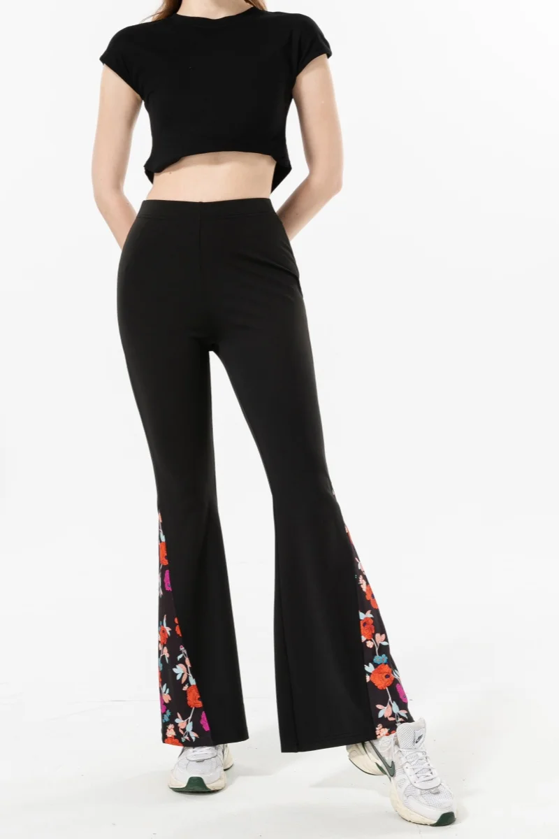 

Women's new daily casual pants, rose cross flared pants