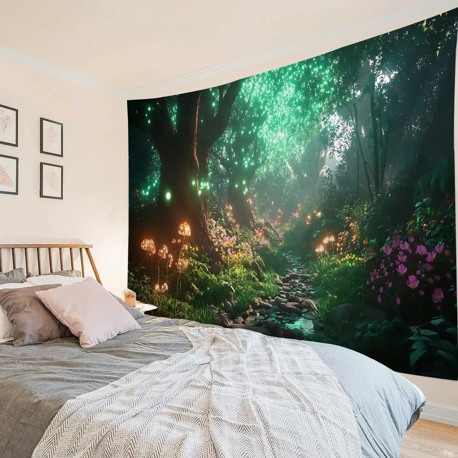 Magic Forest Psychedelic Tapestry - Bohemian Hippie Witchcraft Wall Decoration Blanket for Children's Room Decor