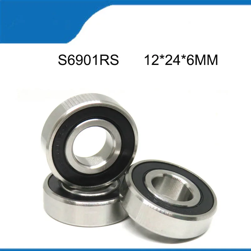 

S6901RS (12*24*6 MM) 10PCS Sell Hot High Quality Corrosion Resist Stainless Sealed Deep Groove Ball Bearing Shaft (ABEC-5)