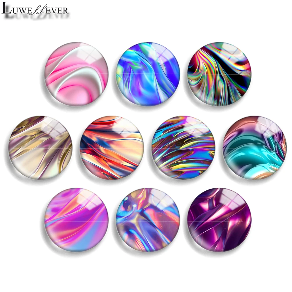 12mm 10mm 20mm 25mm 30mm 40mm 782 Colorful Fluid Mix Round Glass Cabochon Jewelry Finding 18mm Snap Button Charm Bracelet