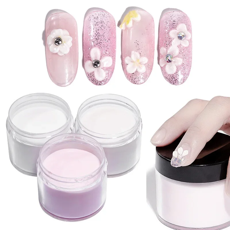 3Colors 1 pc Acrylic Powder for Nails Art Polymer Tips Builder Pink Clear White Nails Professional Acrylic Nail Powders LIQUID