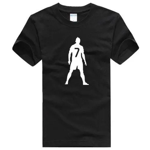 

Real Madrid No. 7 Silhouette Short-sleeved T-shirt, Men's and Women's World Fan Cup Cotton Printed Commemorative Jersey
