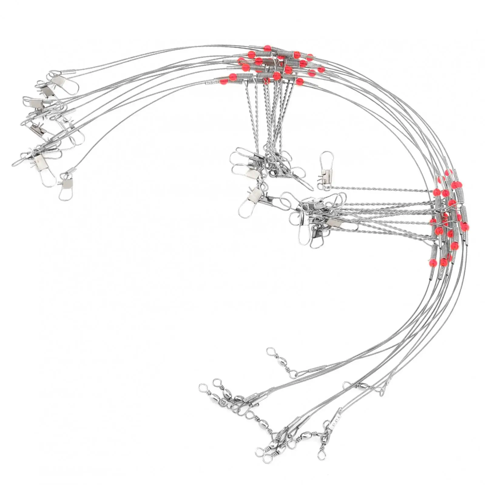 10 adet deniz balıkçılık paslanmaz çelik Arms 70LB olta cazibesi döner Snaps ile teçhizat, tuzlu su tel alt kuleleri mücadele