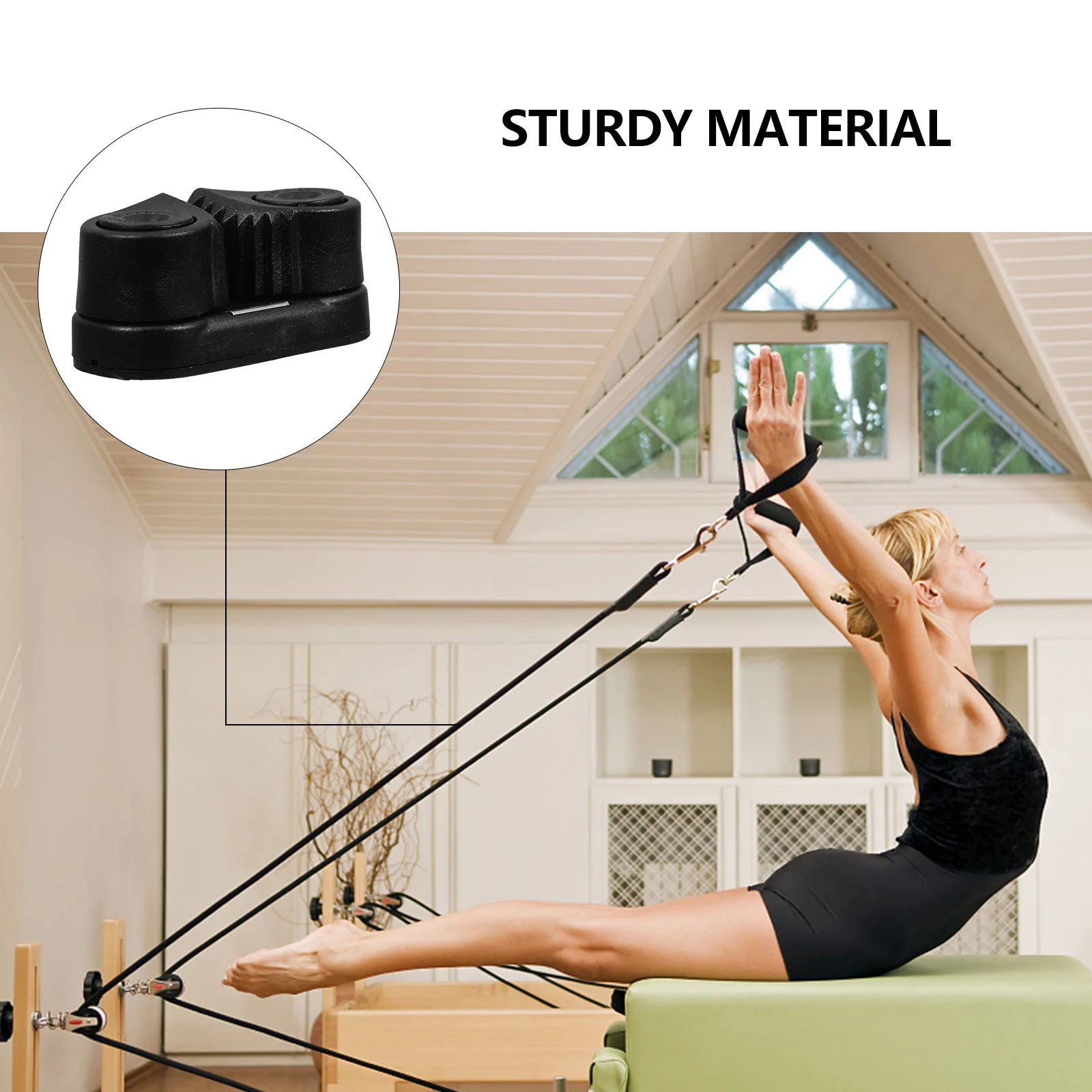 

1Pcs Nylon Cam Cleat Black Composite Wear-Resistant Cam Tooth Clamp for Boat Sailboat Kayak with 2 Row Bearing Balls Quick