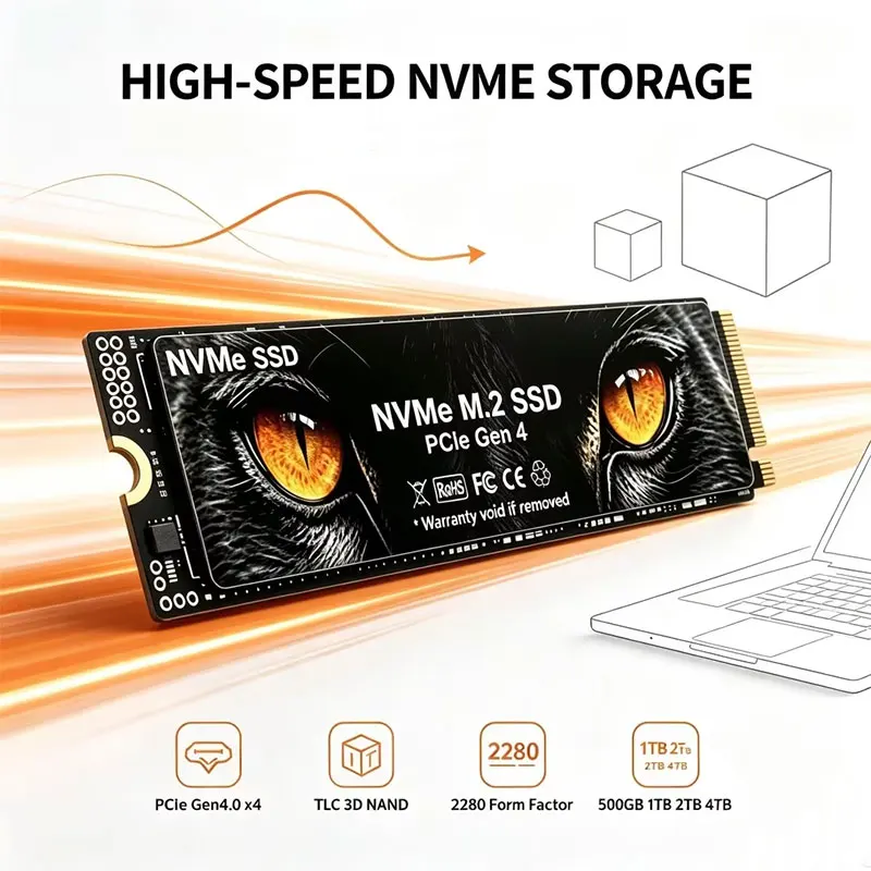 High Speed SSD NVMe M.2 2280 500GB 4TB 2TB 1TB Internal Solid State Hard Disk M2 PCIe 4.0x4 2280 SSD Drive for PS5 Laptop PC
