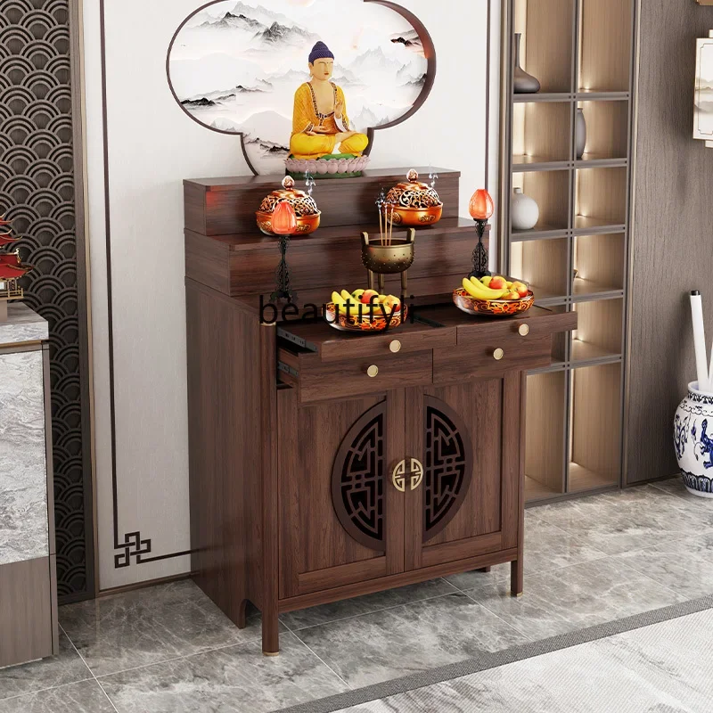 

Shentai table incense cabinet household new Chinese incense tribute table three-layer stepped