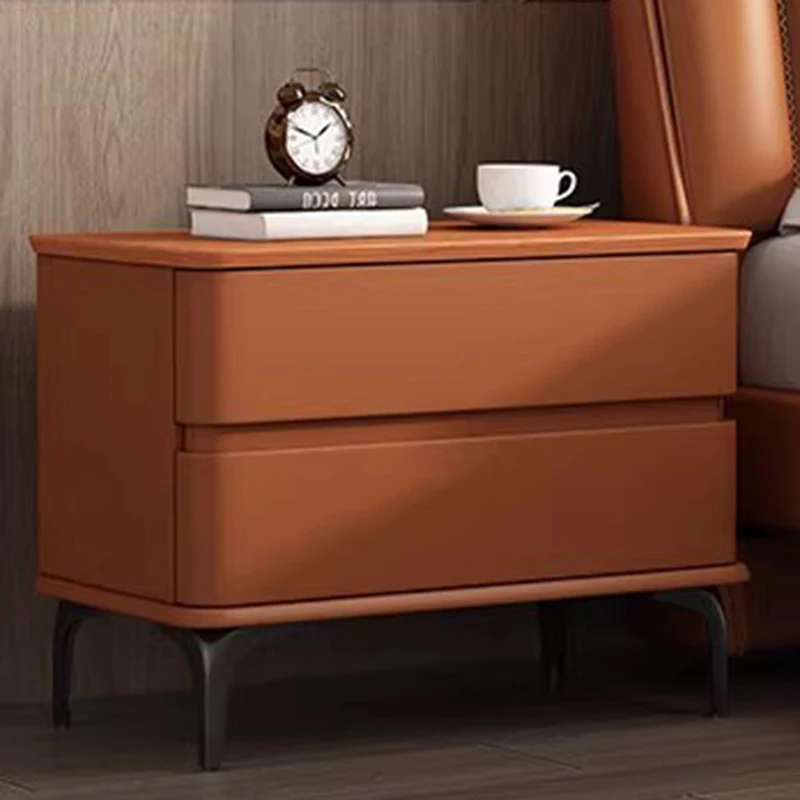 低装飾ベッドサイドテーブル寝室モバイル高級収納ナイトスタンド木製オーガナイザー引き出しホワイトメサデノーチェトレンディな家具