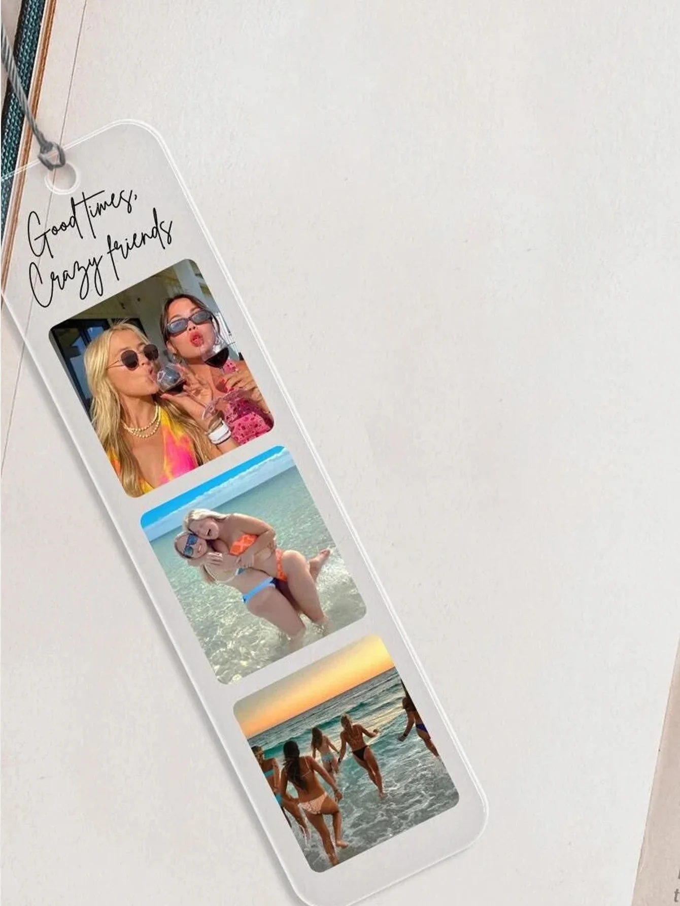 1PC Custom Bookmark - Personalized PMMA Memorial Bookmark, Transparent with Custom Image & Text, Life Records Laser Engraved, De