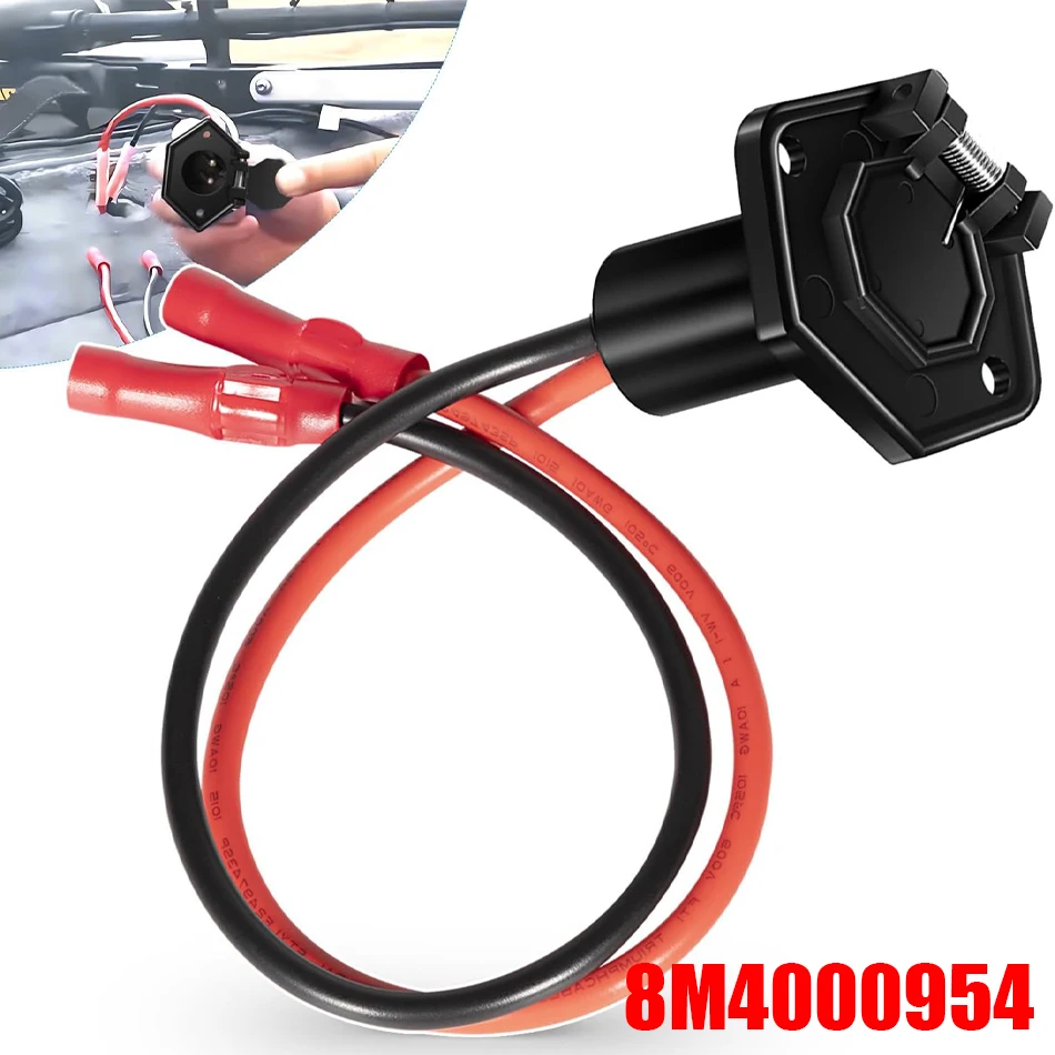 

MX 8M4000954 Trolling Motor Power Receptacle Plug, 2-Prong 50A, 12V, 24V or 36V Trolling Motors, for Bow-Panel Installation