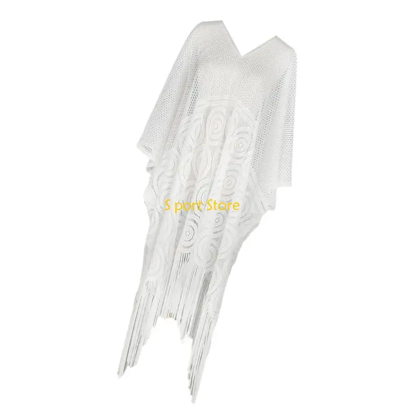 U2JB Vestido playa color sólido para mujeres Hollow Out Cubre playa Cubierta traje baño