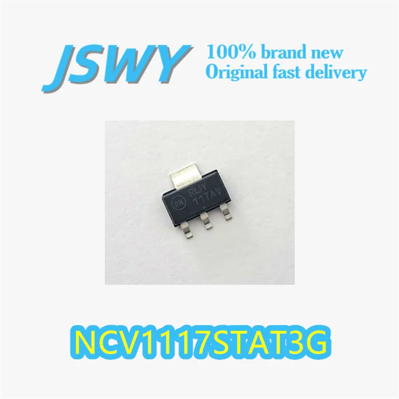 (10/50 قطعة) NCV1117STAT3G، 117AV بالشاشة الحريرية، حزمة SOT-223، منظم خطي، علامة تجارية جديدة ومبتكرة.