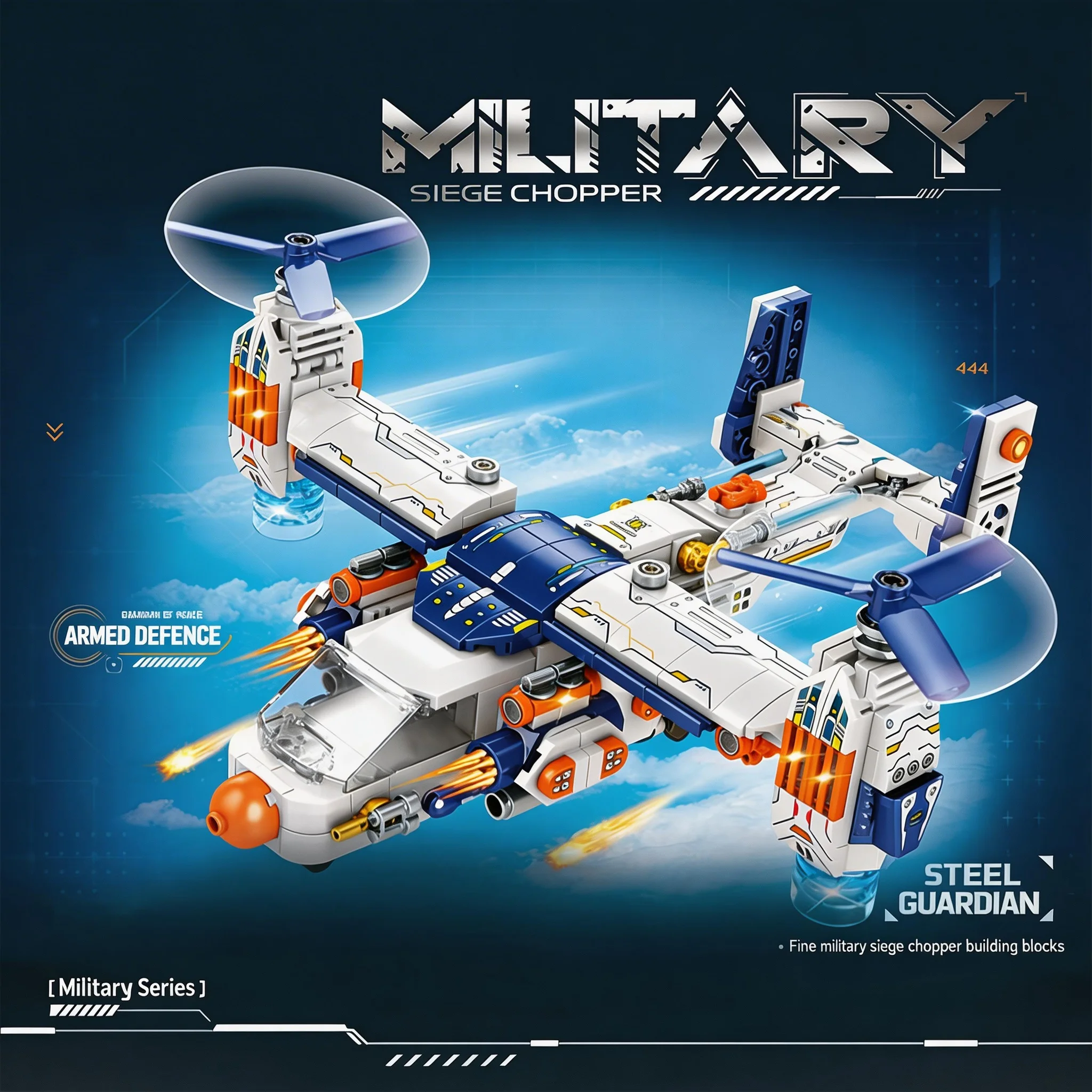 

2026 New Military MOC Building Blocks Set, Assault Helicopter, Educational Assembly Toy for Boys
