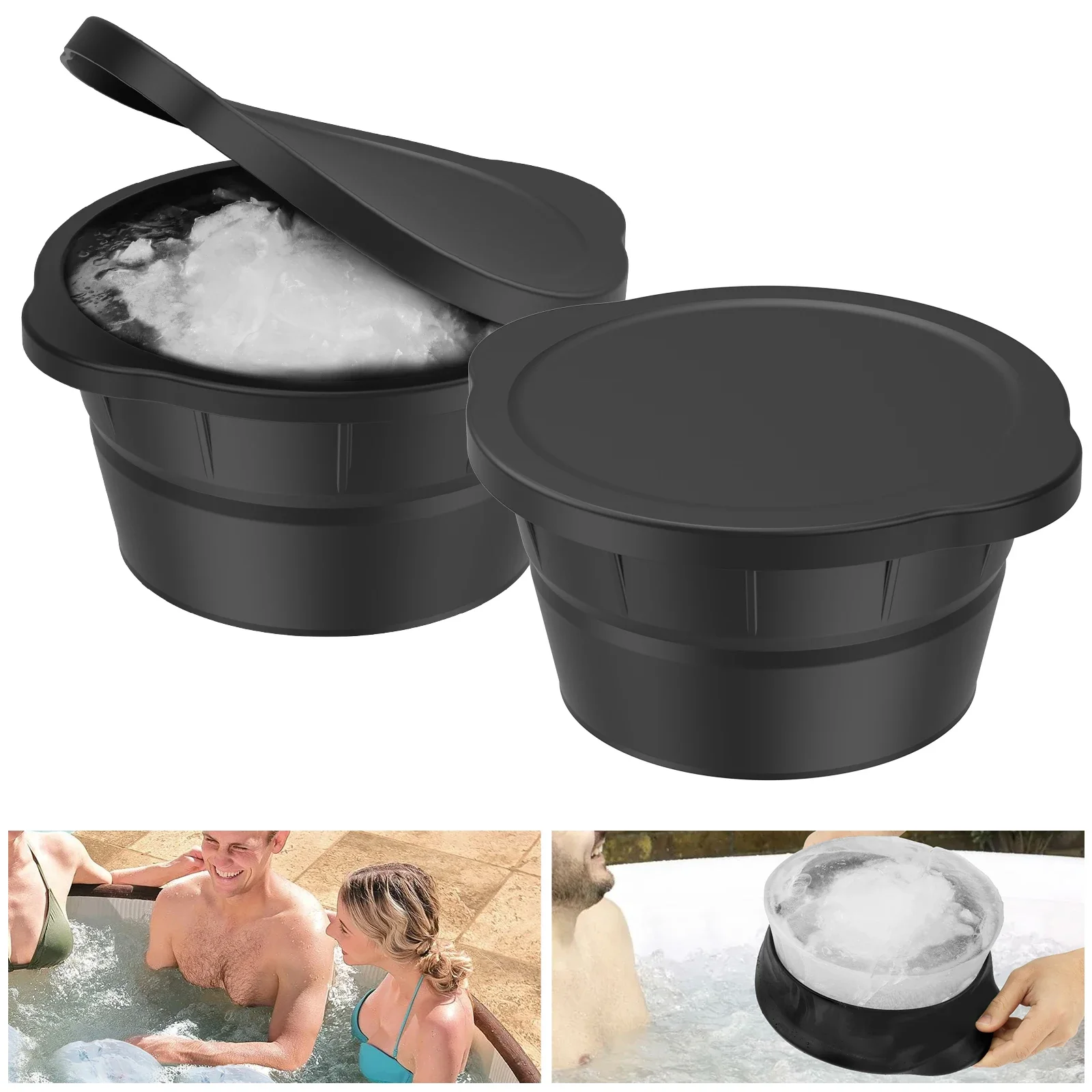 

2 шт., комплект больших форм для блоков льда, универсальные большие формы для льда, прочный силиконовый большой лоток для кубиков льда, складной большой лоток для кубиков глазури для вечеринки