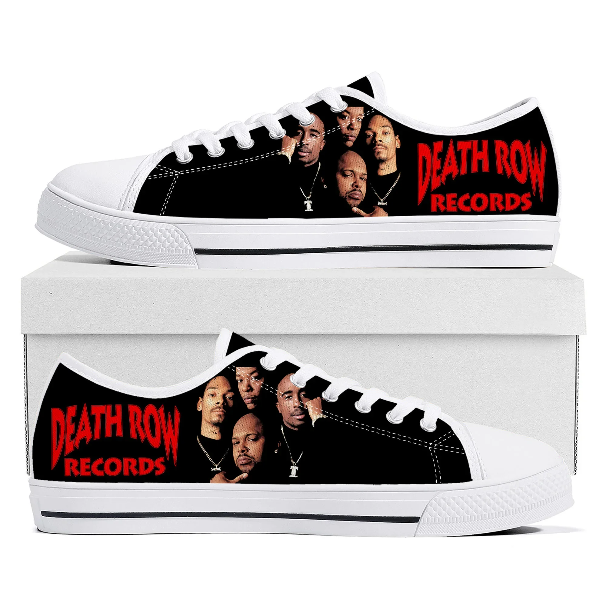 

Death Row Records Low Top High Quality Sneakers Mens Women Teenager Canvas Sneaker 3D Print Casual Couple Shoes Custom Shoe