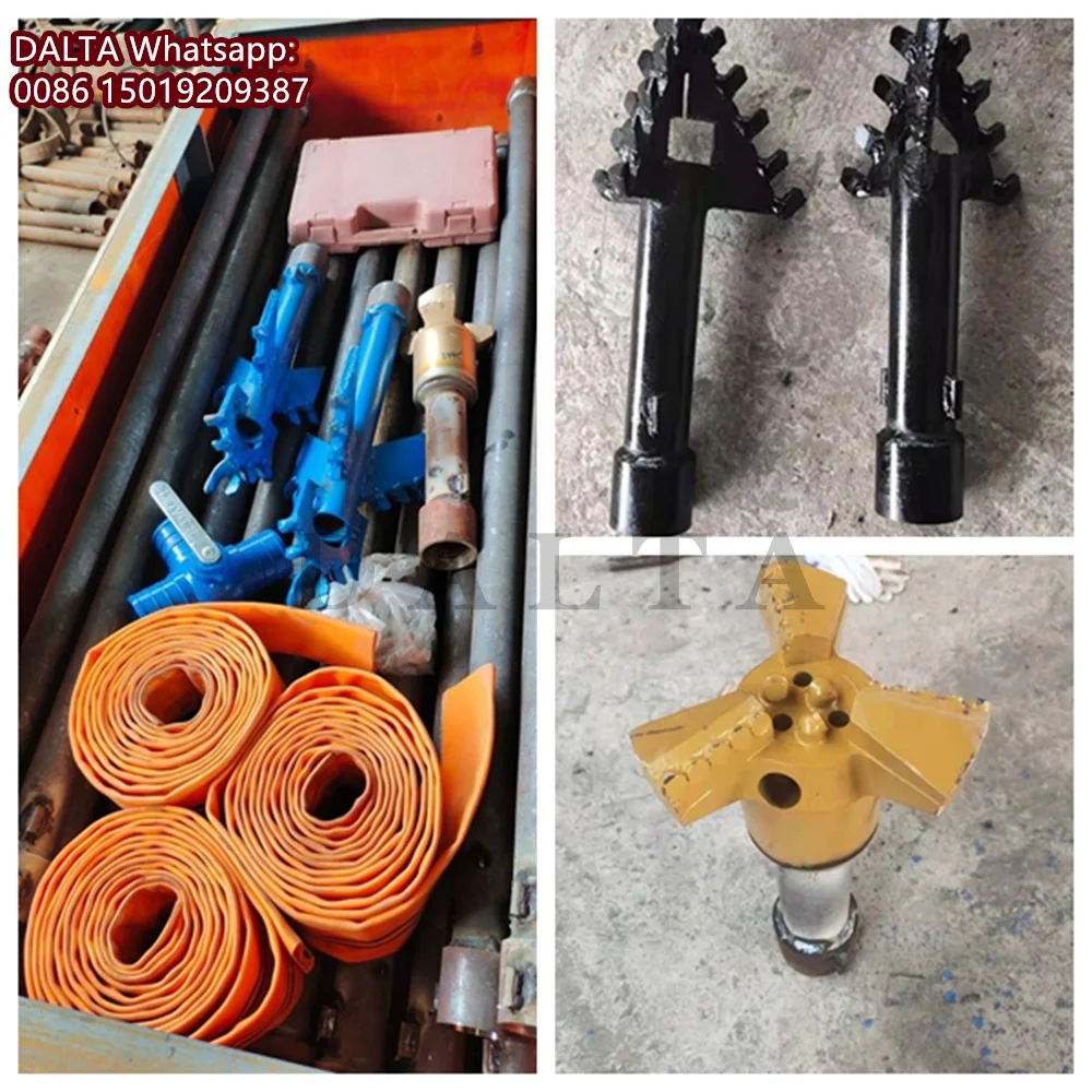 آلة حفر آبار المياه بالديزل الهيدروليكية 22 حصان جهاز حفر المياه العميقة ثقوب حفر الزراعة الدوارة مع قضبان حفر 100 متر