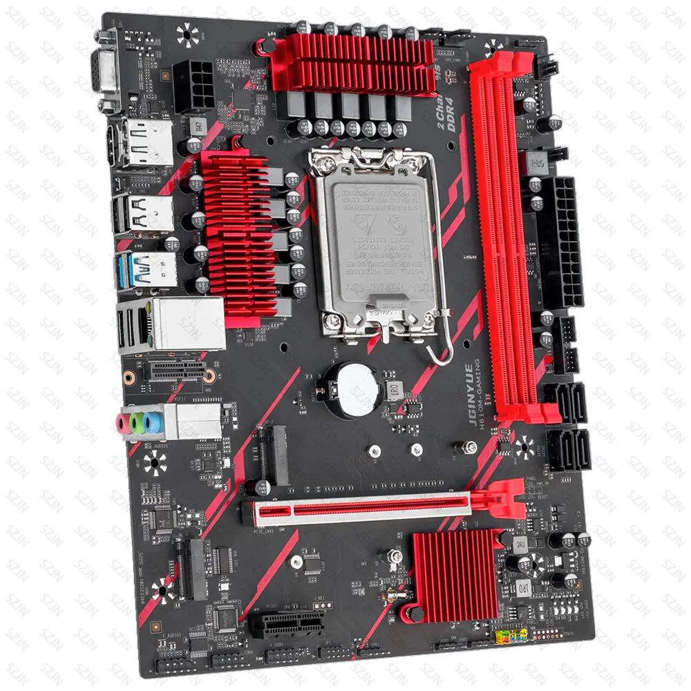 اللوحة الأم JGINYUE H610M LGA1700 تدعم 12/13/14th I3/I5/I7/I9 DDR4 XMP ثنائي القناة 2 * NVME H610M-اللوحة الأم للألعاب