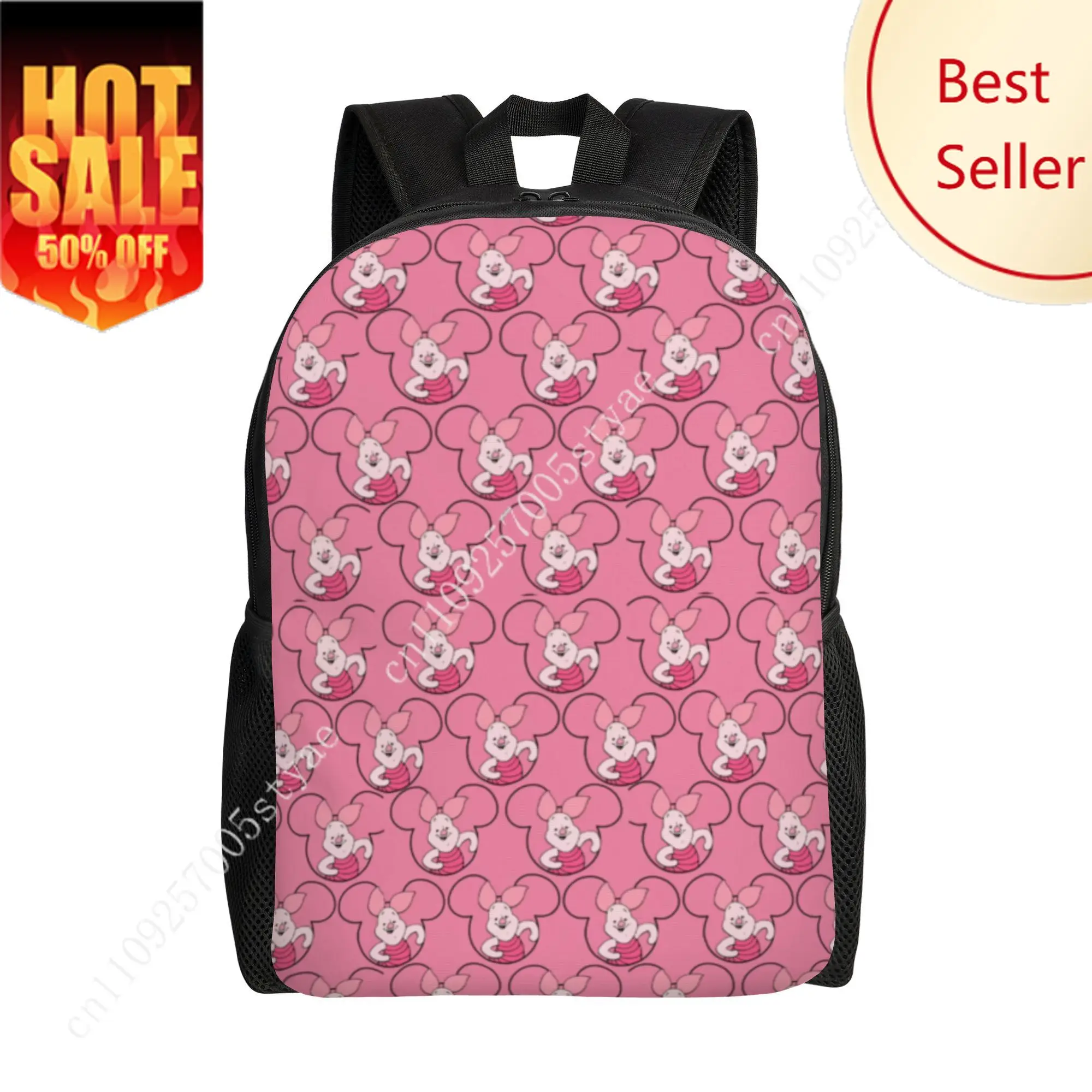 

Piglet Classic Backpack Disney Cartoon Decorate Fabric Bags Design Your Photo Logo Text Party Holiday Custom Gifts