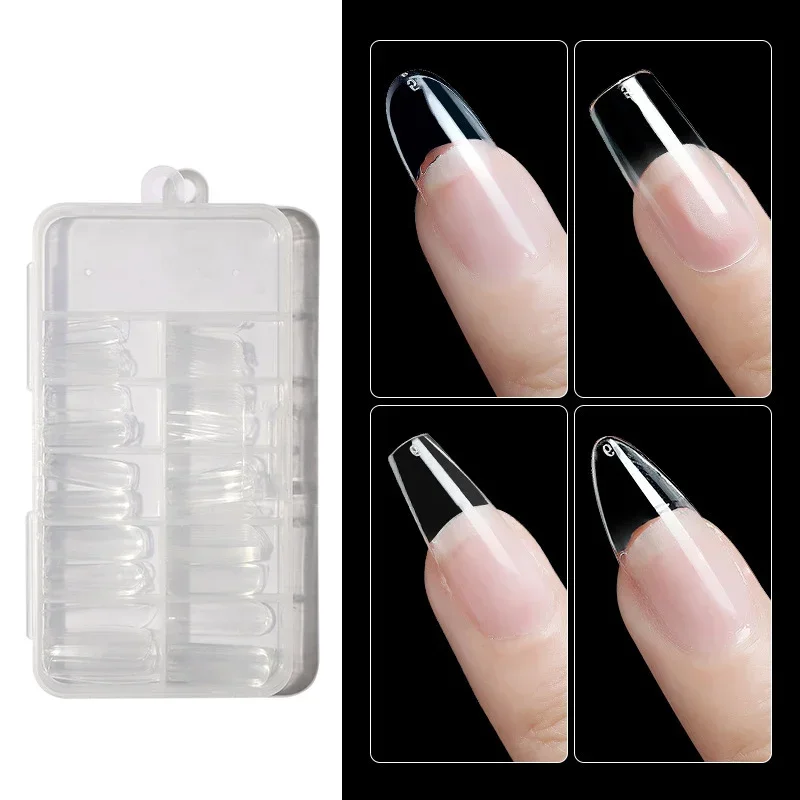 100 pezzi unghie finte capsula trasparente punta di estensione delle unghie artificiali strumenti per manicure bara punte per unghie finte francesi quadrate trasparenti
