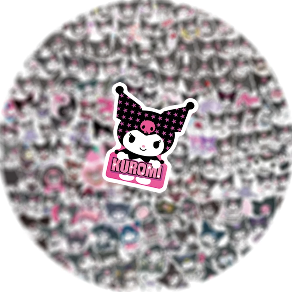 50/100/200Pcs Kawaii Anime Sanrio Kuromi Stickers Skateboard Guitar Suitcase Motorcycle Graffiti Decal Waterproof Sticker Toys