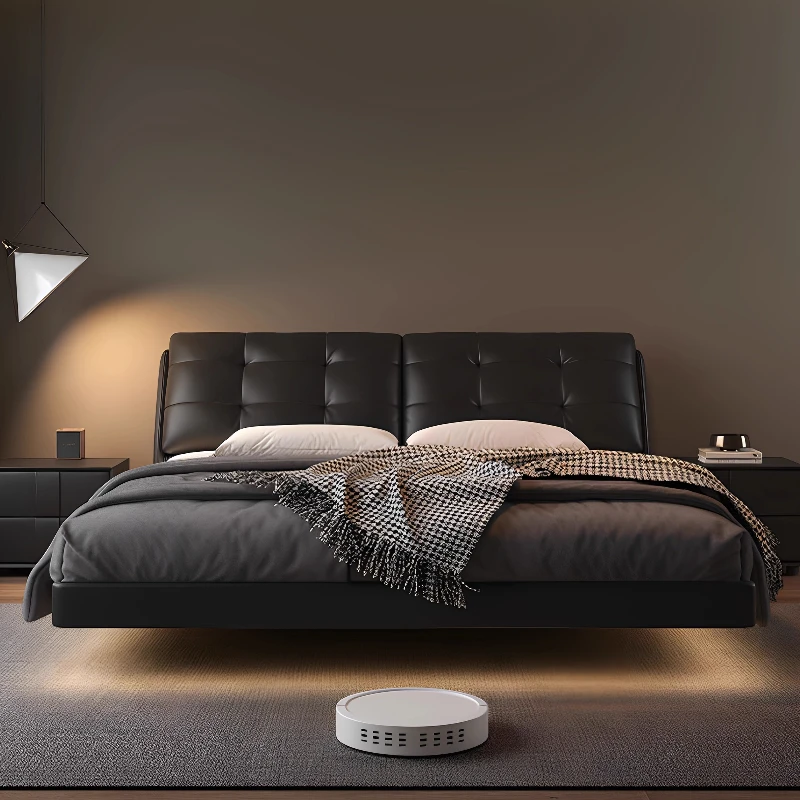

Floating Luxury Double Bed Household Couples Marshmallow Modern Double Beds Queen Size Futuristic Letto Matrimoniale Furniture