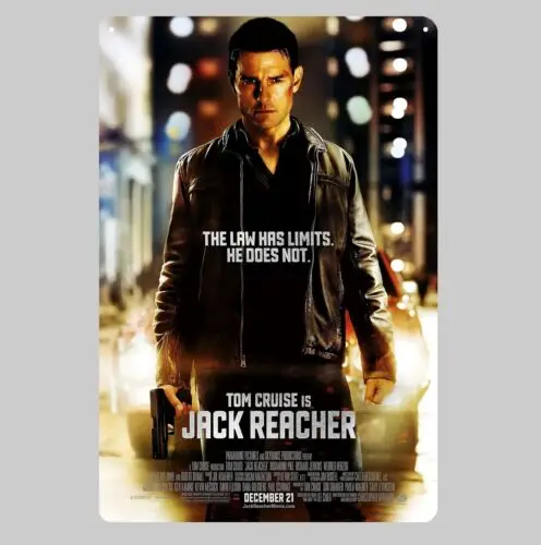 Jack Reacher Tom Cruise Movie Metal Poster Tin Sign 20x30cm Plaque