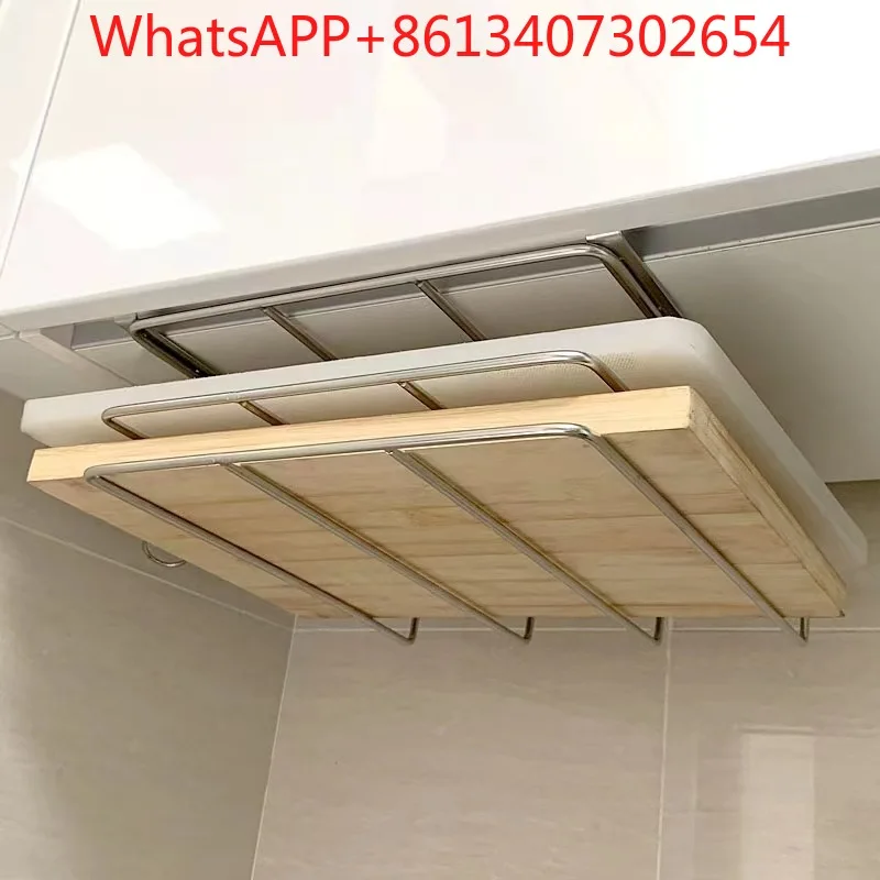 Kitchen stainless steel cabinet hanging rack under hanging cabinet multi-layer lid rack hanging lower layering (1PCS)