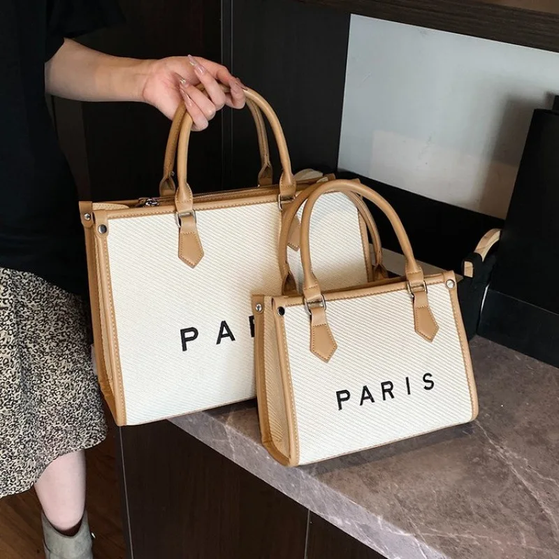 

‌ Милая фетровая большая сумка 2025 года для женщин ‌ - Сумка через плечо с мультяшным принтом и буквами, стильный и просторный кошелек-шоппер