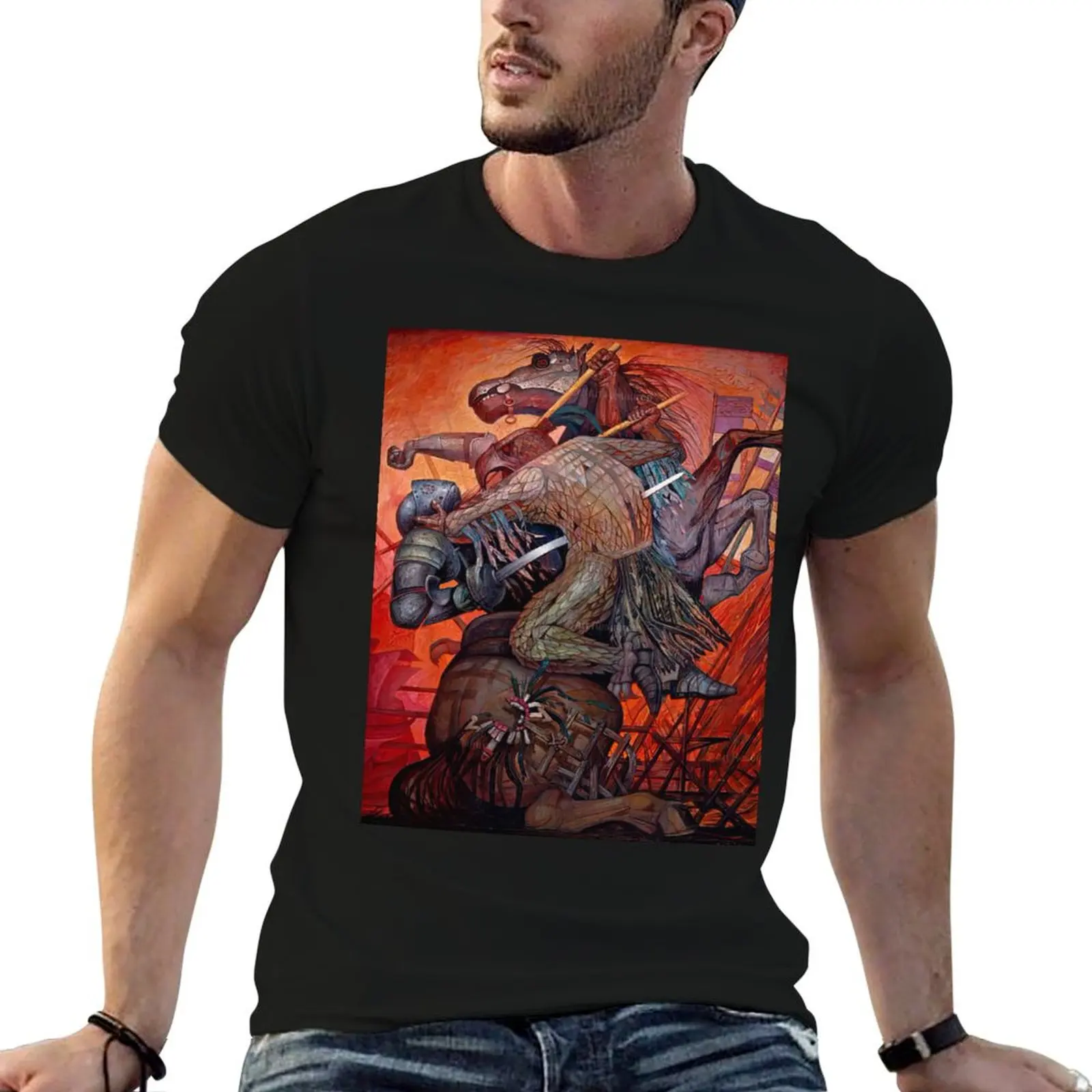 The fusion of two cultures by Jorge Gonazalez Camarena T-Shirt man t shirt summer funny t shirts dark humor T-Shirt