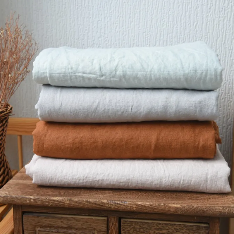 ชุดเครื่องนอนผ้าลินิน100% sprei นุ่ม (1แผ่นเรียบ1ผ้าปูที่นอน1ผืนและปลอกหมอน2ใบ) ชุดเครื่องนอนที่ระบายอากาศได้เตียงควีนไซส์