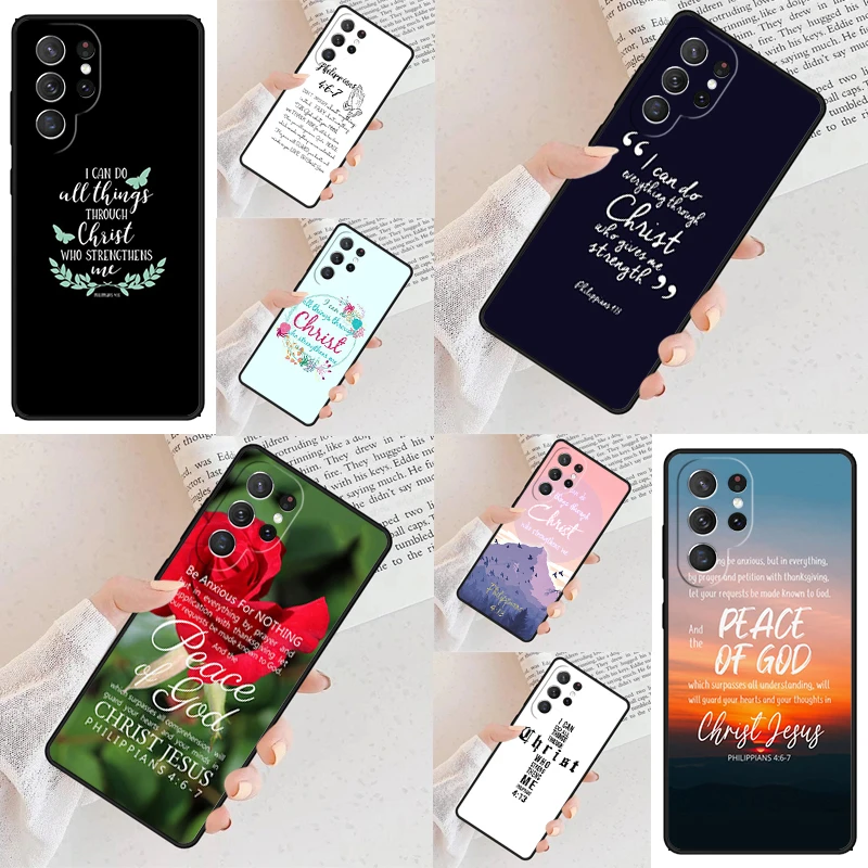 Bible Philippians Jesus Christ SOFT Cell Phone Case for Samsung Galaxy S26 Ultra S25 S24 S23 S22 S21 S20 Note10 Cover