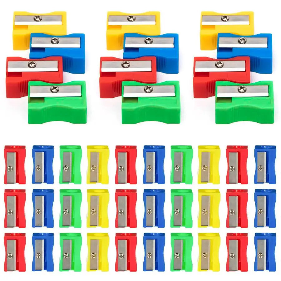 5/25/100pcs Compact Single Blade Pencil Sharpener, Stationery Supplies for Students Drawing & Homework, Office Daily Use XJM