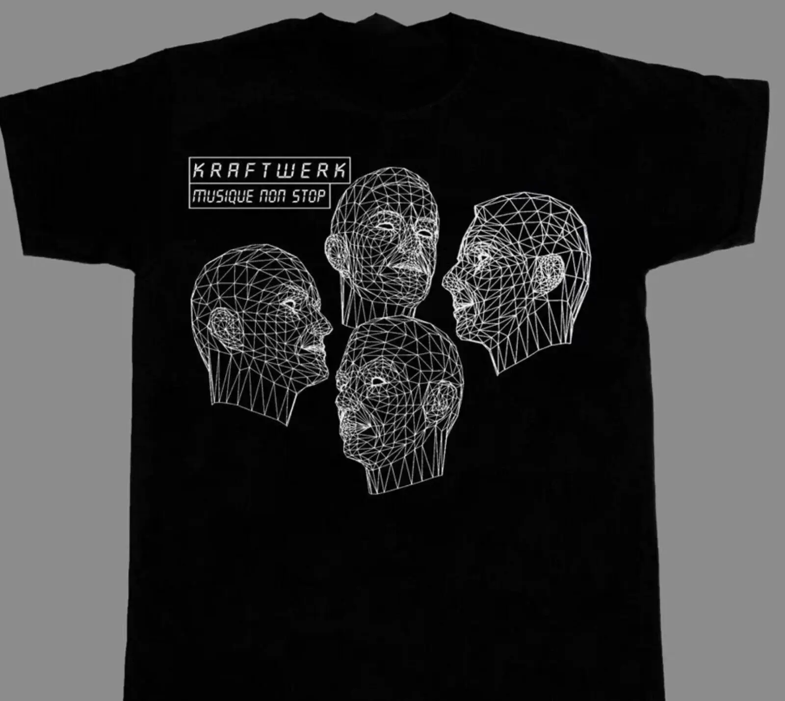 Vintage Kraftwerk Band Techno Pop Shirt Classic Black Unisex S-2345XL