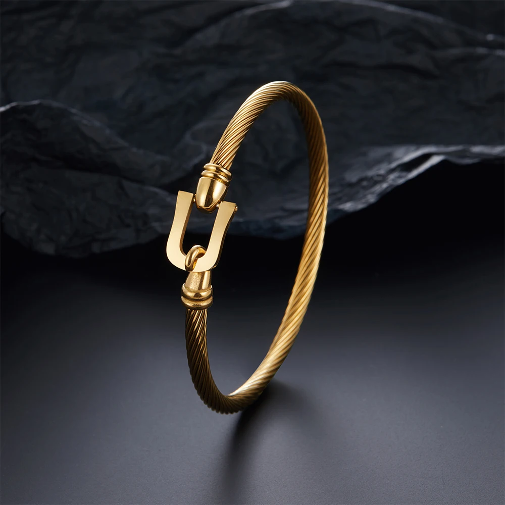 316L Fashion Horseshoe Stainless Steel Popular Bracelet Women Simple Men Charming Wife Mom Gift Jewelry Wholesale
