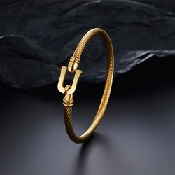 316L Fashion Horseshoe Stainless Steel Popular Bracelet Women Simple Men Charming Wife Mom Gift Jewelry Wholesale