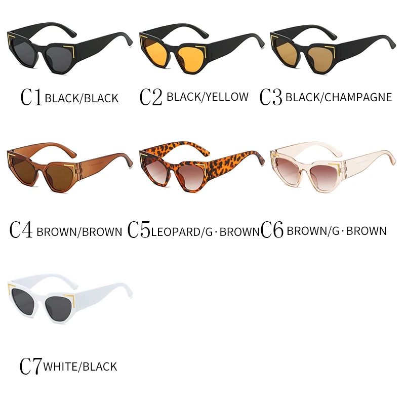 عالية الجودة موضة عين القط النظارات الشمسية النساء الرجال الفاخرة ظلال حفلة السفر نظارات شمسية سيدة رجل UV400 نظارات واقية #5