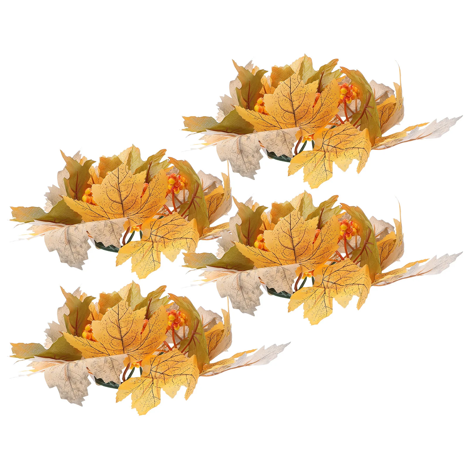 

4Pcs Artificial Maple Leaf Wreaths Fall Centerpiece Table Decor for Thanksgiving Harvest Festival Autumn Decoration