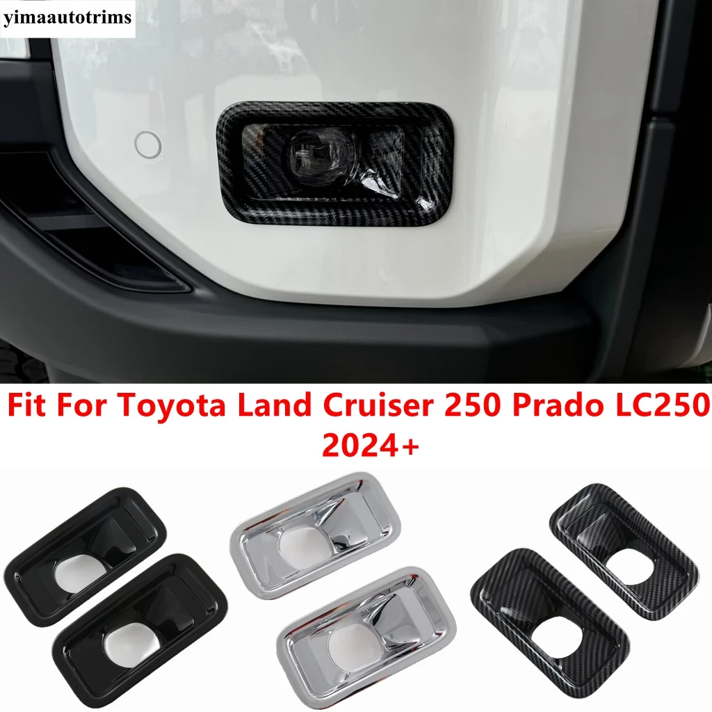 

Car Front Fog Light Lamp Foglamp Frame Cover Trim ABS Chrome Black Accessories For Toyota Land Cruiser 250 Prado LC250 2024 2025