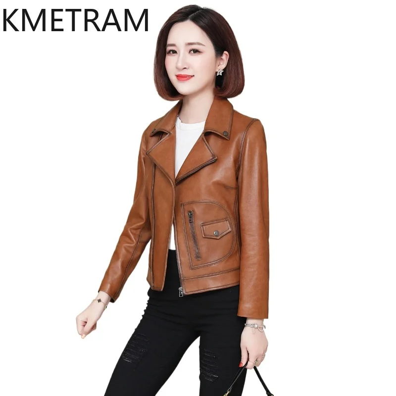 100% Sheepskin Real Leather Jacket Women Winter Clothes Cropped Motorcycle Jackets Slim Fit Outerwears 2024 дубленка женская